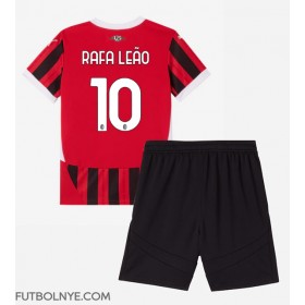 Camiseta AC Milan Rafael Leao #10 Primera Equipación para niños 2024-25 manga corta (+ pantalones cortos)